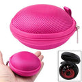 Grid Style Carrying Bag Box for Headphone / Earphone(Magenta)