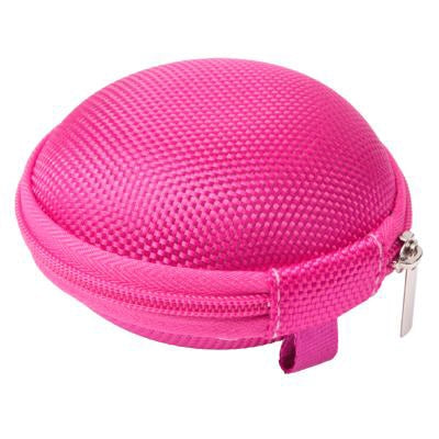 Grid Style Carrying Bag Box for Headphone / Earphone(Magenta)