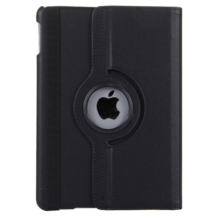 360-Grad-drehbare Kunstledertasche mit Litschi-Struktur und 2-stufigem Ständer für iPad 9.7 (2018) & iPad 9.7 (2017) & Air 2 & Air