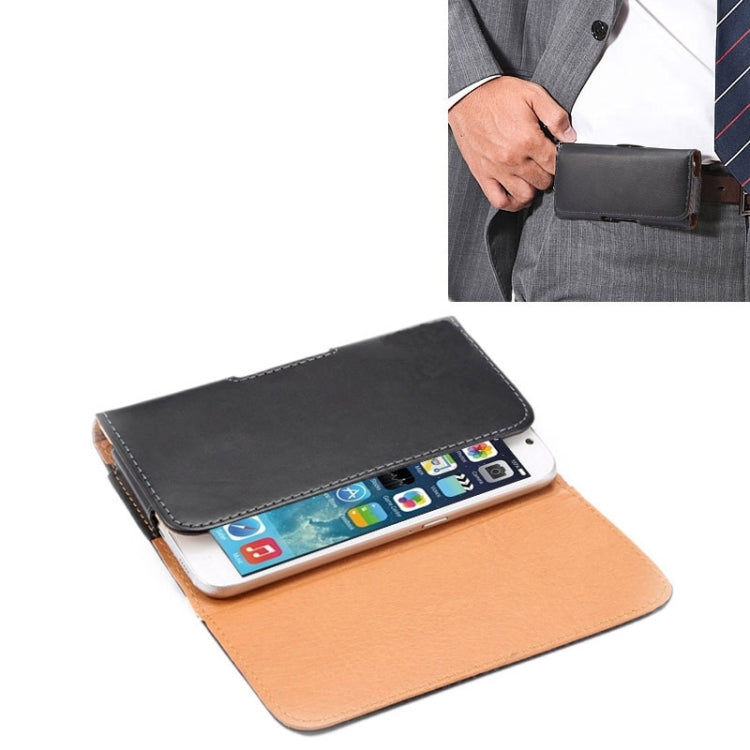Crazy-Horse-Lederhülle mit vertikalem Klappmechanismus / Gürteltasche mit rückseitiger Klammer für iPhone 5S