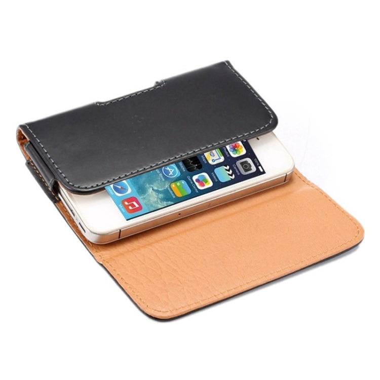 Crazy-Horse-Lederhülle mit vertikalem Klappmechanismus / Gürteltasche mit rückseitiger Klammer für iPhone 5S