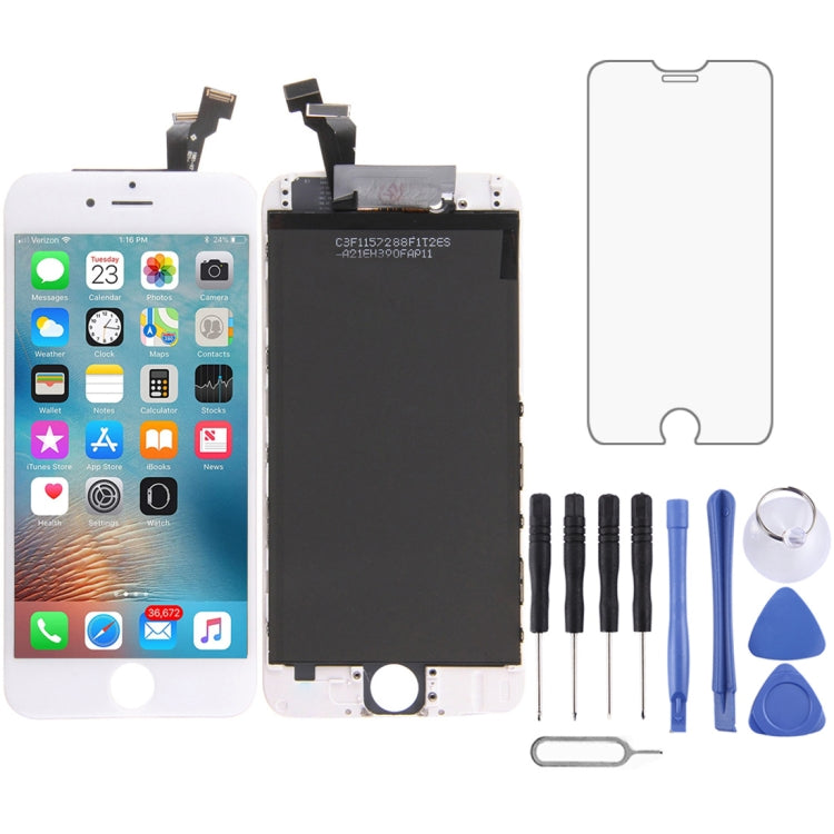 Original LCD Screen for iPhone 6, 3 in 1 for i6 White(Original LCD)