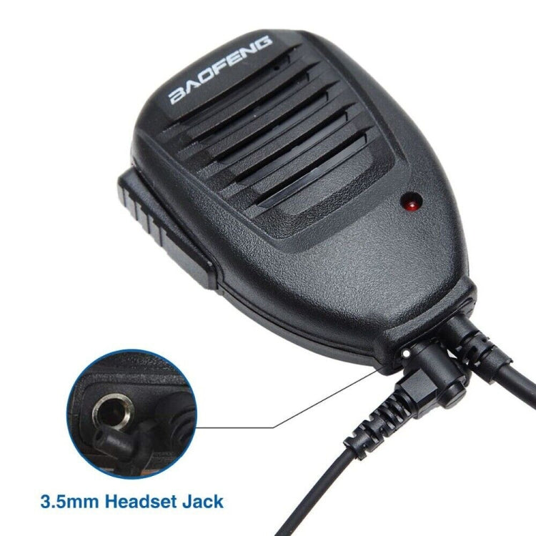 Baofeng Clip-on Lautsprechermikrofon für Walkie-Talkies, 3,5mm + 2,5mm Kopfhörer- + Mikrofonstecker, Mikrofon