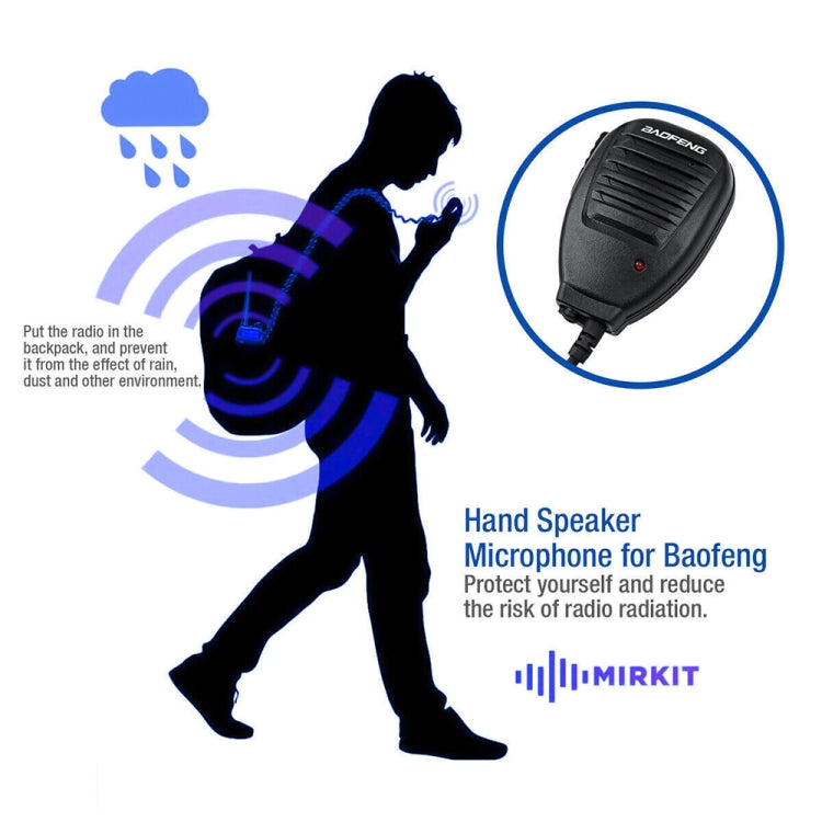 Baofeng Clip-on Lautsprechermikrofon für Walkie-Talkies, 3,5mm + 2,5mm Kopfhörer- + Mikrofonstecker, Mikrofon