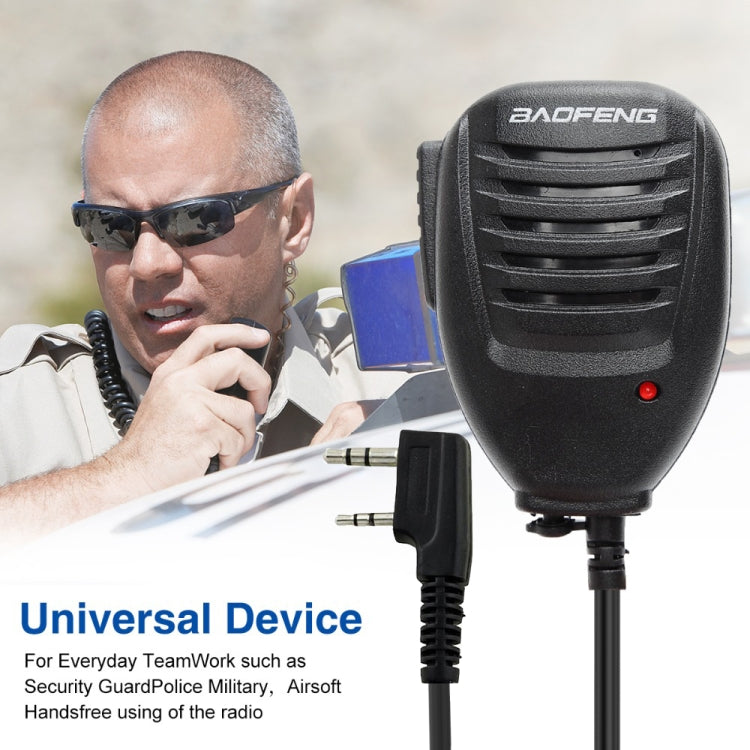 Baofeng Clip-on Lautsprechermikrofon für Walkie-Talkies, 3,5mm + 2,5mm Kopfhörer- + Mikrofonstecker, Mikrofon