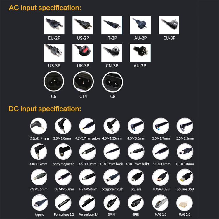 PA-1750-04 90W 19V 4.74A Mini AC Adapter for Acer / Toshiba Laptop, Output Tips:  5.5mm x 1.7mm