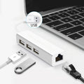USB 2.0 Ethernet-Netzwerkadapter + 3-Port USB-Hub (Weiß)