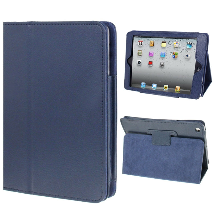 2-fach klappbare Kunstledertasche mit Litchi-Struktur und Standfunktion für iPad mini / mini 2 Retina