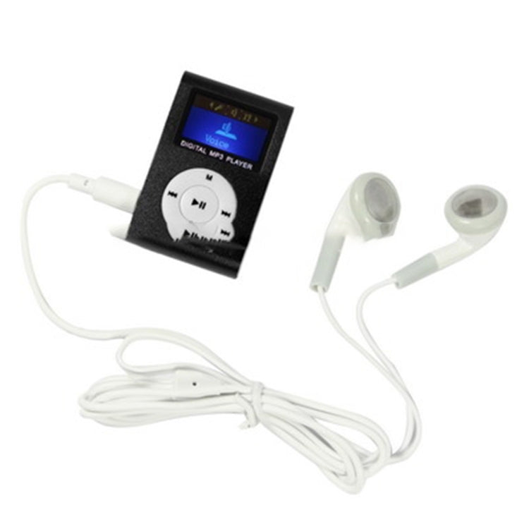 MP3-Player mit TF- / Micro-SD-Kartenslot, LCD-Bildschirm und Metallclip