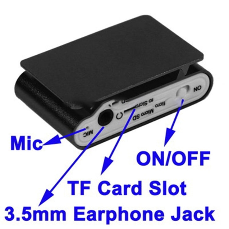MP3-Player mit TF- / Micro-SD-Kartenslot, LCD-Bildschirm und Metallclip