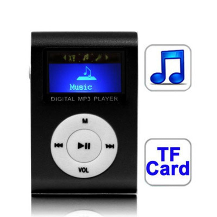 MP3-Player mit TF- / Micro-SD-Kartenslot, LCD-Bildschirm und Metallclip