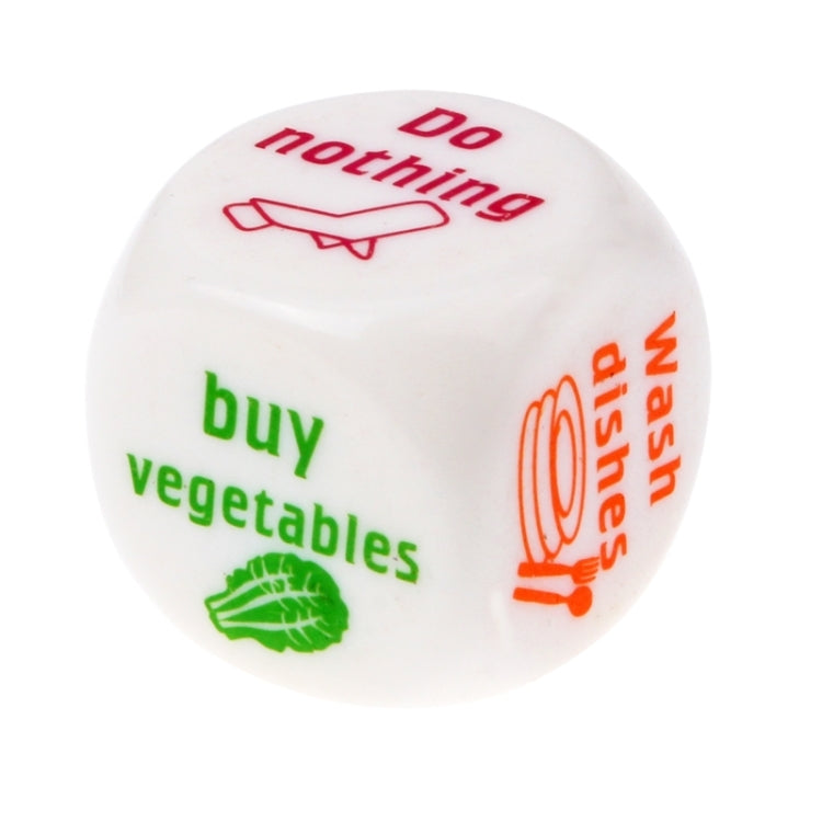 Couples / Families Housework Distribution Dice (Size: 24mm x 24mm x 24mm), Size: 24mm x 24mm x 24mm Couples / Families
