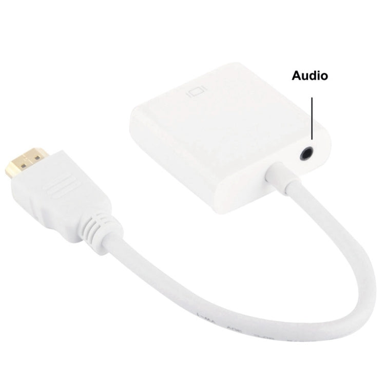 24 cm Full HD 1080P HDMI-auf-VGA-Kabel mit Audioausgang für Computer / DVD / digitalen Receiver / Laptop / Mobiltelefon / Mediaplayer (Weiß)