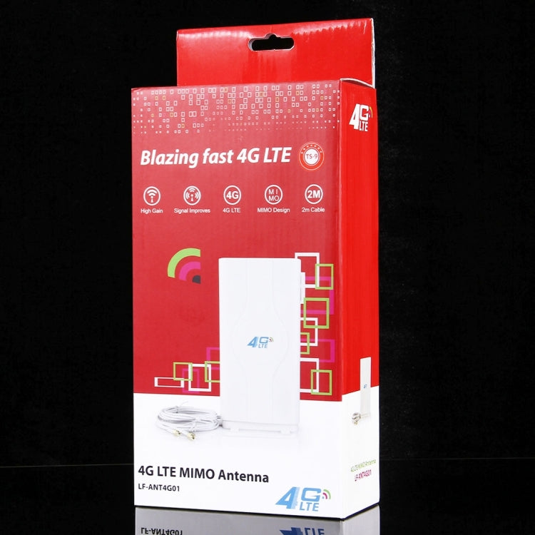 LF-ANT4G01 Innenbereich 88dBi 4G LTE MIMO-Antenne mit 2 Stk. 2m Anschlusskabeln, TS-9-Anschluss, TS-9-Anschluss