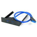 USB 3.0 Front Panel Floppy Disk Bay 20 Pin 2 Ports HUB Bracket Cable, 2 Ports USB 3.0 (Black)