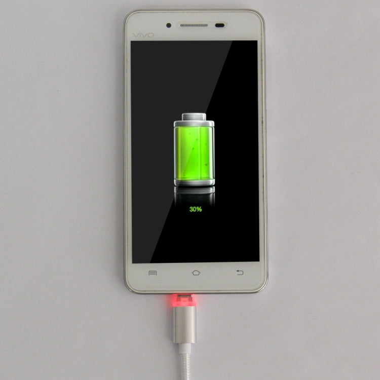 1m Woven Style Micro USB to USB 2.0 Data Sync Cable with LED Indicator Light(Silver)