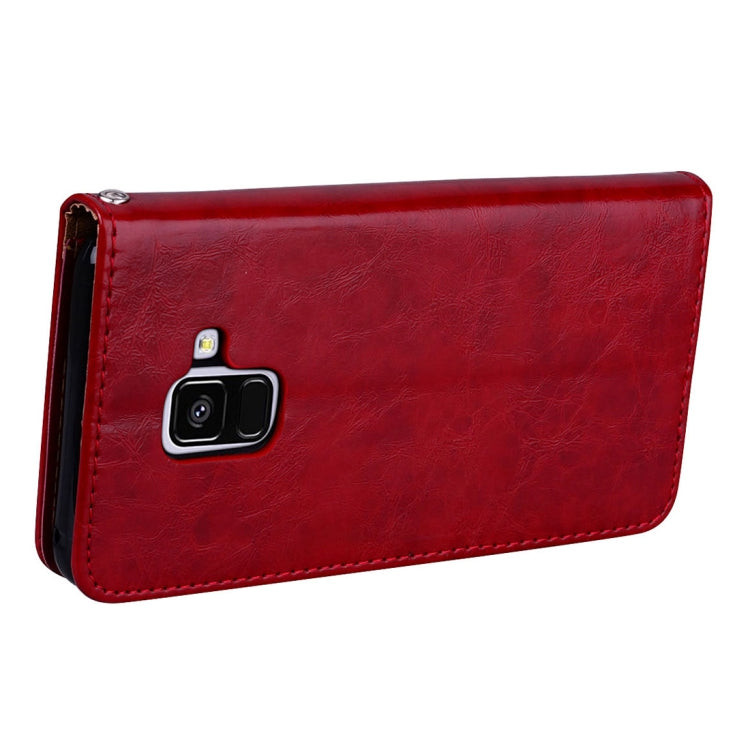 For Galaxy A8 (2018) Business Style Oil Wax Texture Horizontal Flip Leather Case with Holder & Card Slots & Wallet, For Galaxy A8 (2018)