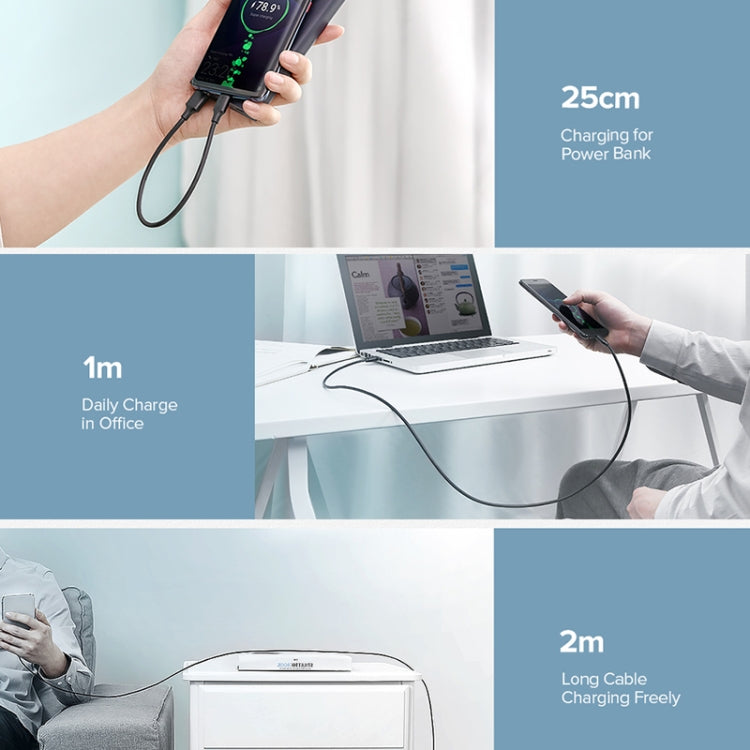 UGREEN 3A Max Output USB to USB-C / Type-C PVC Fast Charging Sync Data Cable, Length: 1.5m (White)