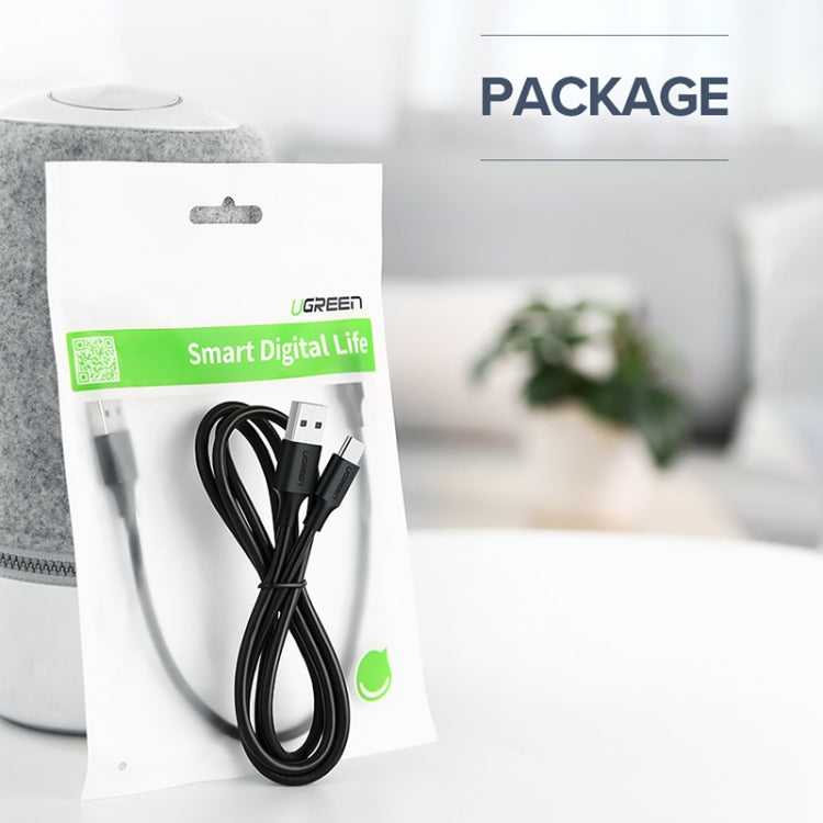UGREEN 3A Max Output USB to USB-C / Type-C PVC Fast Charging Sync Data Cable, Length: 1.5m (White)