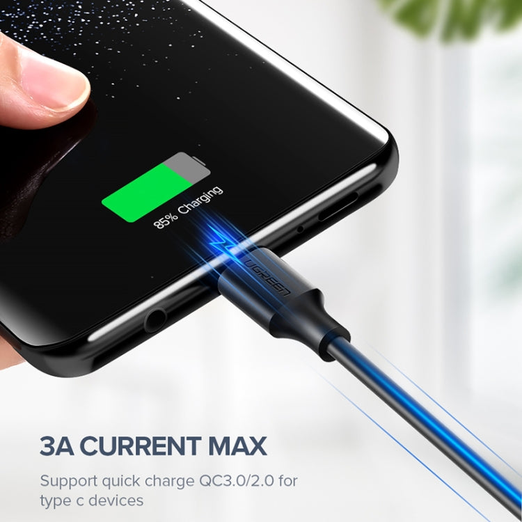 UGREEN 3A Max Output USB to USB-C / Type-C PVC Fast Charging Sync Data Cable, Length: 1.5m (White)
