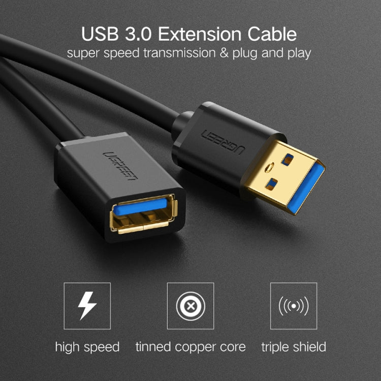 Ugreen 1.5m USB 3.0 Male to Female Data Sync Super Speed Transmission Extension Cord Cable, Length: 1.5m