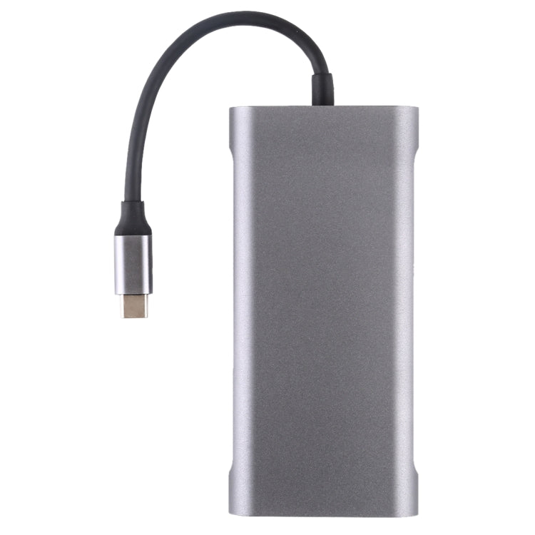 11 in 1 VGA + LAN Port + 4 x USB 3.0 + SD / TF Card + HDMI + Audio Port + USB-C / Type-C Female to USB-C / Type-C HUB Adapter, 11 Ports to Type-C