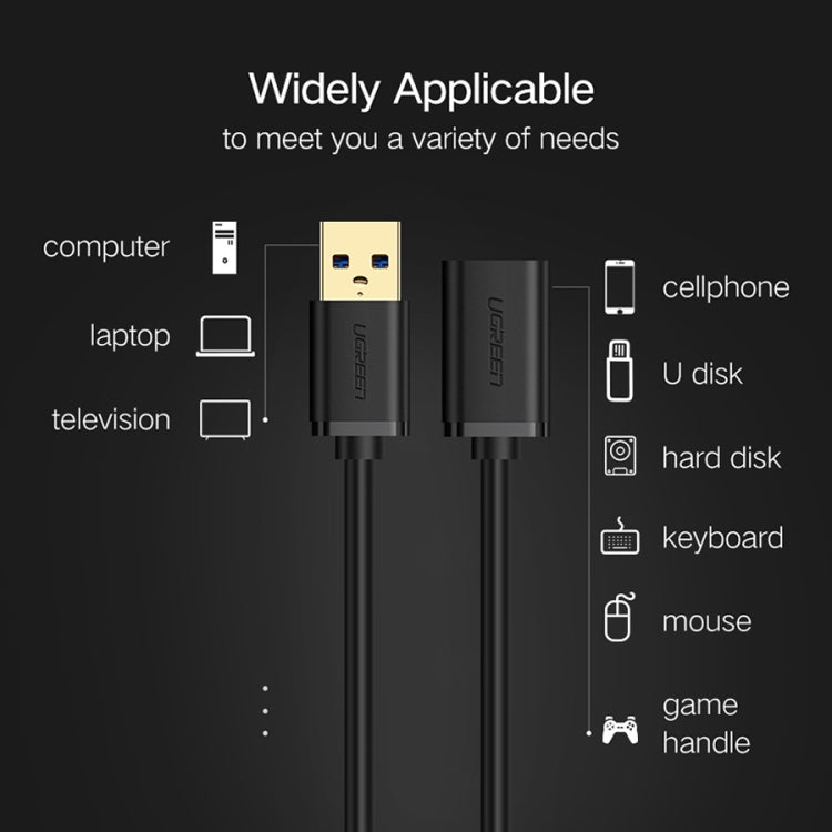 Ugreen 3m USB 3.0 Stecker auf Buchse Daten-Synchronisierungs-SuperSpeed-Verlängerungskabel, Länge: 3m