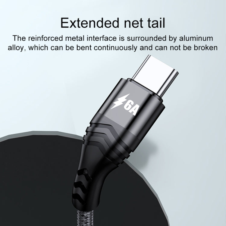 4-in-1 66W 6A USB auf 8 Pin + Micro USB + Dual USB-C / Typ-C Schnelllade-Datenkabel, Kabellänge: 2m, 2m, 2m 66W