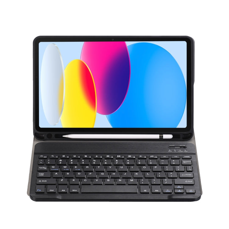 For iPad 11 2025 / 10th Gen 10.9 2022 A10B Lambskin Texture Ultra-thin Bluetooth Keyboard Leather Tablet Case with Pen Slot, A10B