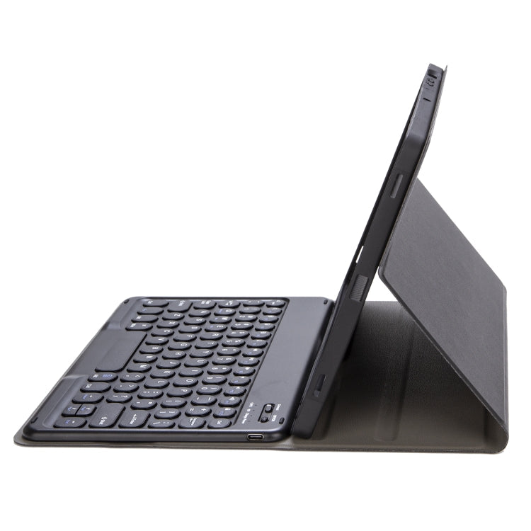 Für iPad 11 2025 / 10. Generation 10.9 2022 YA10B Bluetooth-Tastatur-Leder-Tablet-Hülle mit Lammfelltextur und Stiftschlitz, YA10B