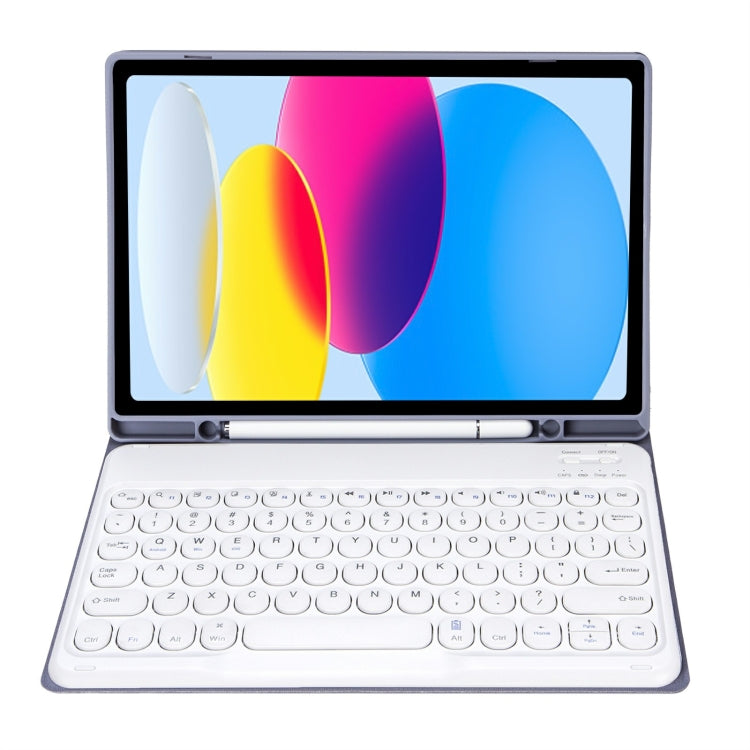 For iPad 11 2025 / 10th Gen 10.9 2022 YA10B Lambskin Texture Bluetooth Keyboard Leather Tablet Case with Pen Slot, YA10B