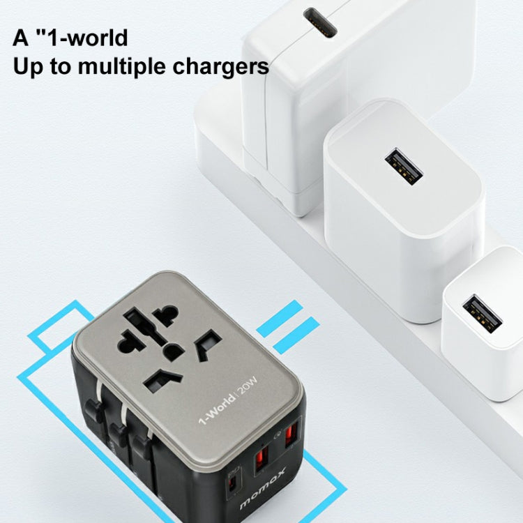 MOMAX UA11 1-World 20W PD Globaler Reise-Schnellladeadapter (Schwarz)