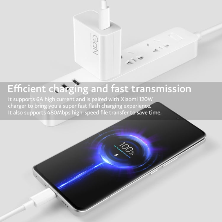 Original Xiaomi 6A USB-C / Type-C to USB-C / Type-C Fast Charging Data Cable, Length: 1m, 6A Length: 1m