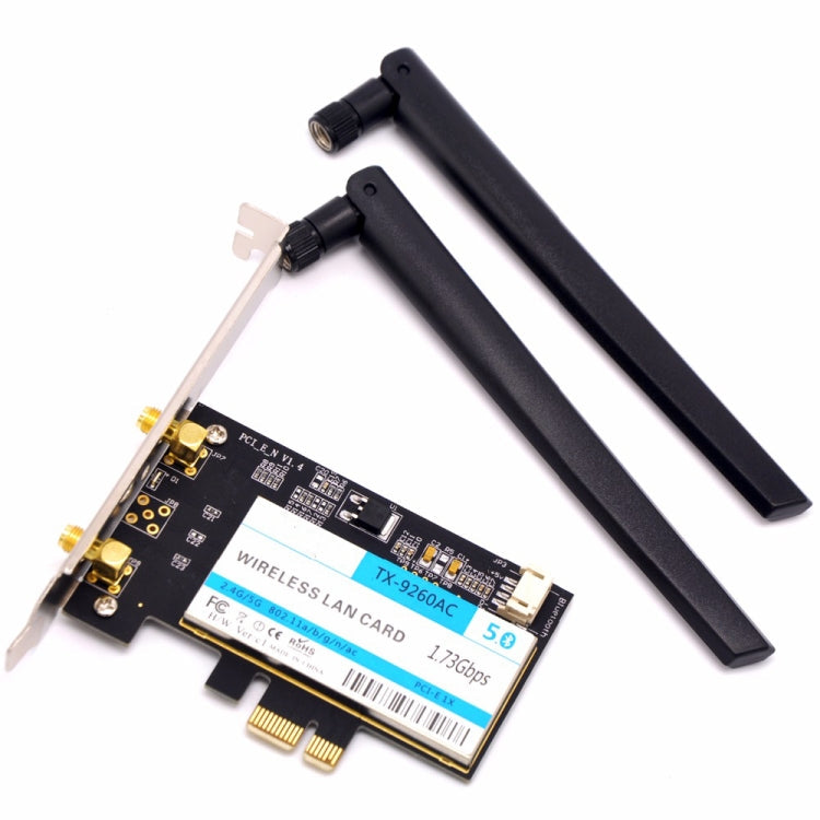 TX-9260AC Wireless-AC Dual Band 802.11ac 1730Mbit/s Desktop PCI-e WLAN Adapter + Bluetooth 5.0 WLAN Netzwerkkarte für Intel 9260ac, TX-9260AC 1730Mbit/s