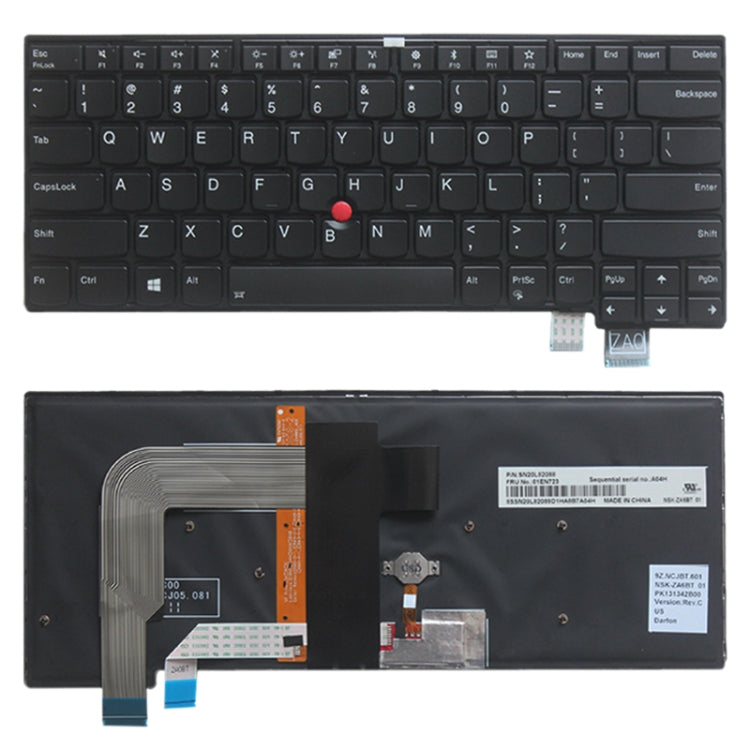 US Keyboard with Backlight for Lenovo Thinkpad T460S T470S, For Thinkpad T460S(US)