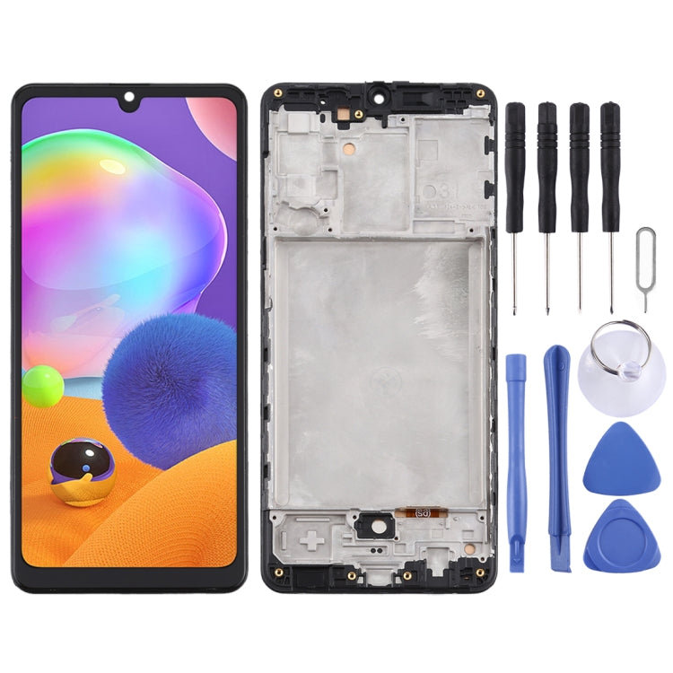TFT LCD-Bildschirm für Samsung Galaxy A31 / SM-A315 Digitizer Komplett-Einheit mit Rahmen (Schwarz)
