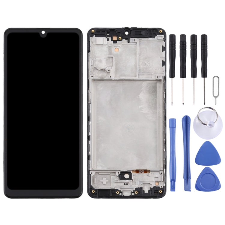 TFT LCD-Bildschirm für Samsung Galaxy A31 / SM-A315 Digitizer Komplett-Einheit mit Rahmen (Schwarz)