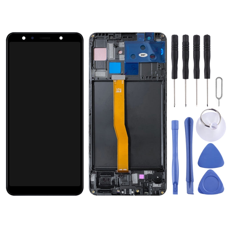 Original LCD Screen and Digitizer Full Assembly With Frame for Samsung Galaxy A7 (2018) SM-A750, For Samsung Galaxy A7 (2018)(Original)