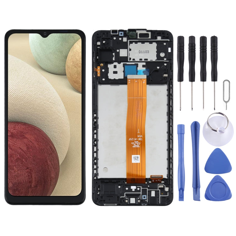 Original LCD-Bildschirm für Samsung Galaxy A12 4G SM-A125F Digitizer Komplett-Einheit mit Rahmen