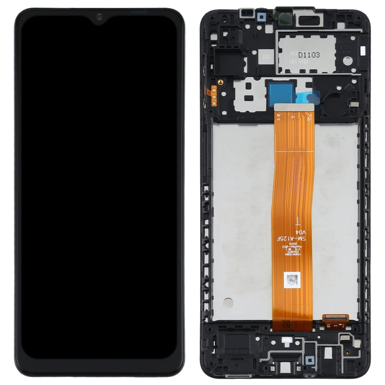 Original LCD-Bildschirm für Samsung Galaxy A12 4G SM-A125F Digitizer Komplett-Einheit mit Rahmen