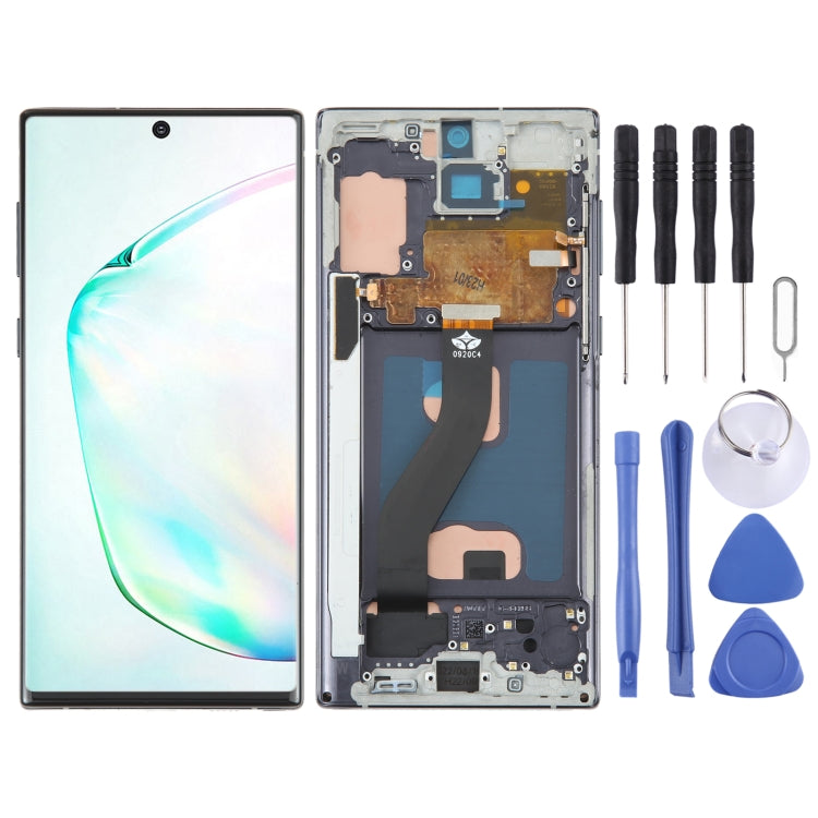 TFT-LCD-Bildschirm für Samsung Galaxy Note10 Digitizer Komplett-Einheit mit Rahmen/Handschrifterkennung, unterstützt keine Fingerabdruckerkennung