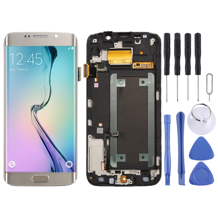 Original LCD Screen and Digitizer Full Assembly with Frame For Samsung Galaxy S6 Edge SM-G925F, For Samsung Galaxy S6 Edge
