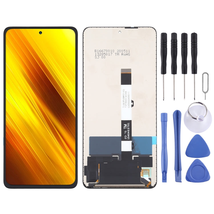 Original LCD Screen and Digitizer Full Assembly for Xiaomi Poco X3 / Poco X3 NFC / Poco X3 Pro M2102J20SG, M2102J20SI, MZB07Z0IN / MZB07Z1IN / MZB07Z2IN / MZB07Z3IN / MZB07Z4IN / MZB9965IN / M2007JCG / M2007J20CT, For Xiaomi Poco X3(Original)