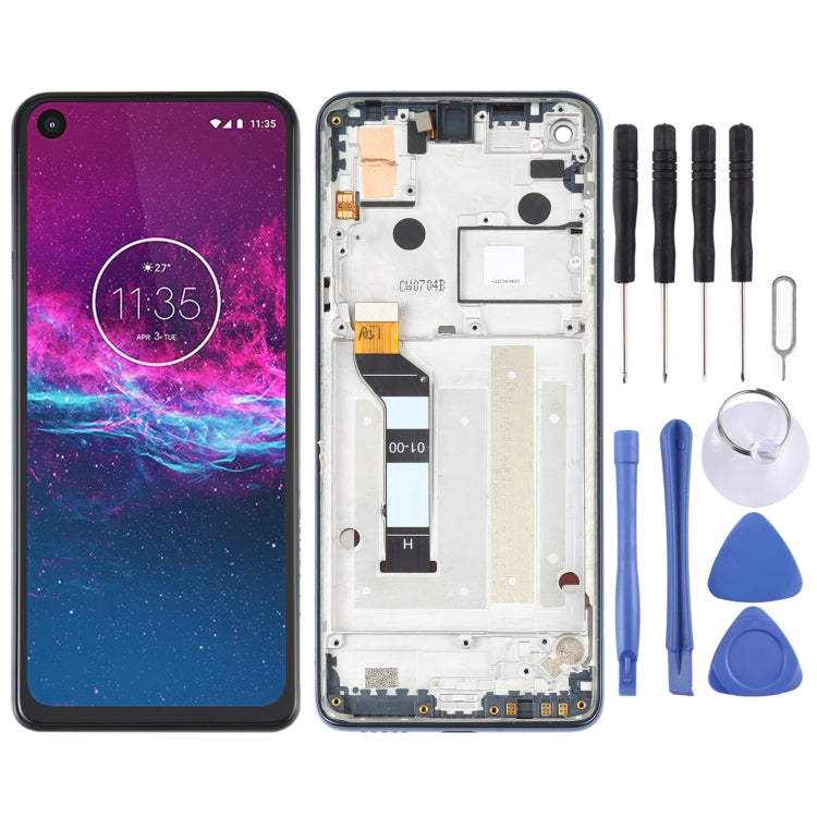 LCD Screen and Digitizer Full Assembly with Frame for Motorola One Action XT2013-1 XT2013-2 XT2013-4, For Motorola One Action
