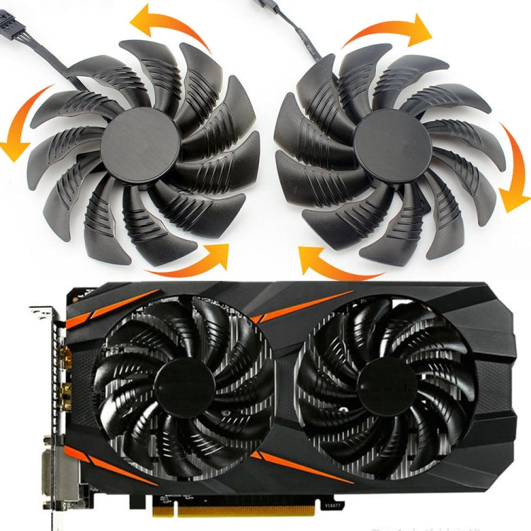 1 Paar 88MM 4-Pin Grafikkarten-Lüfter für Gigabyte GeForce GTX1060 1070 GTX1050ti GTX960 RX570 RX470