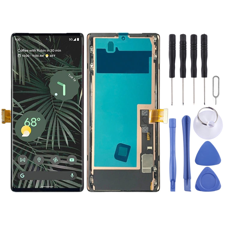 OLED Material LCD Screen for Google Pixel 6 Pro G8VOU Digitizer Full Assembly With Frame, Google Pixel 6 Pro
