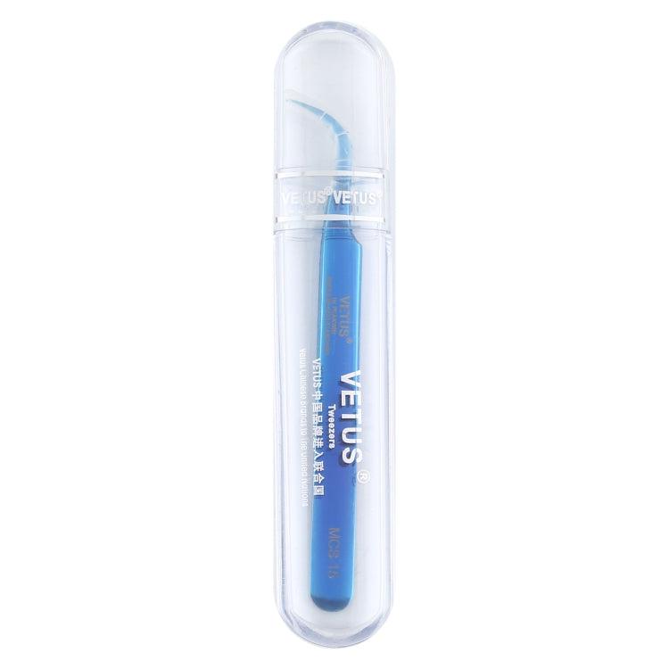 Vetus MCS-15 Bright Blue Curved Tweezers, Vetus MCS-15
