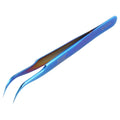 Vetus MCS-15 Bright Blue Curved Tweezers, Vetus MCS-15