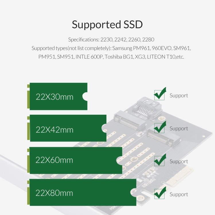ORICO PDM2 M.2 NVME auf PCI-E 3.0 X4 Erweiterungskarte