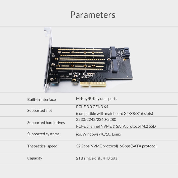 ORICO PDM2 M.2 NVME auf PCI-E 3.0 X4 Erweiterungskarte